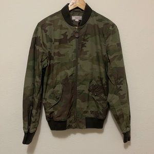JCREW Wallace & Barnes camo bomber jacket